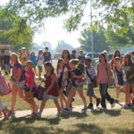 Central Manor kids walking into school