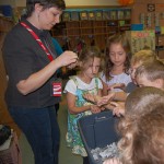 Students learning about composting