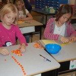 in Ms. Urban’s classroom, students used candy corn as a measuring device