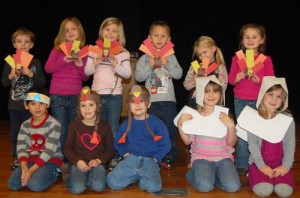 Students made their choice of a head dress – a Native American, a pilgrim or a turkey