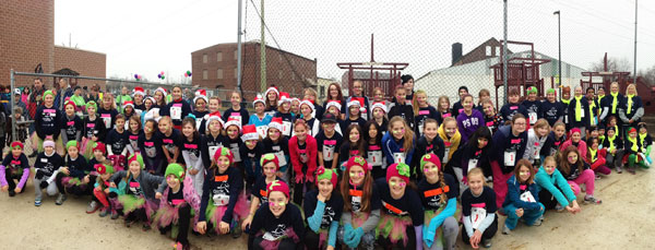 Girls on the Run teams from Central Manor, Pequea, Letort, Eshleman and Hambright Elementary Schools who ran in the Girls on the Run® Winter 5K