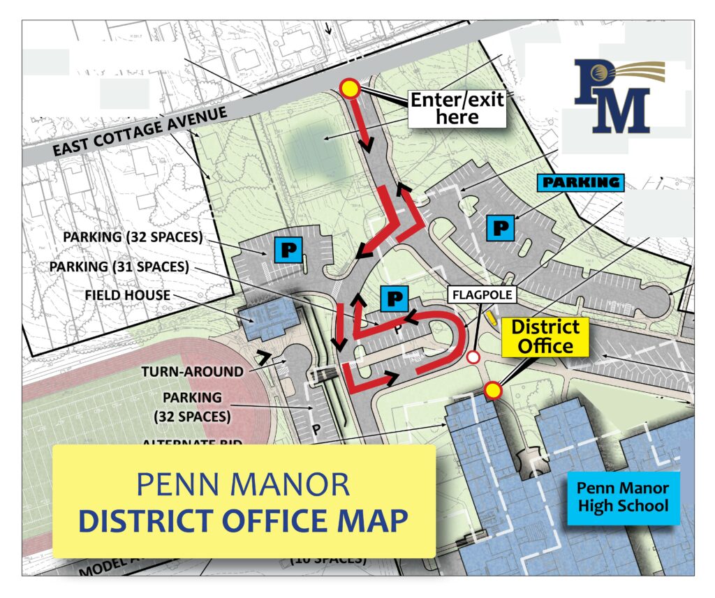 Map showing location of district office.