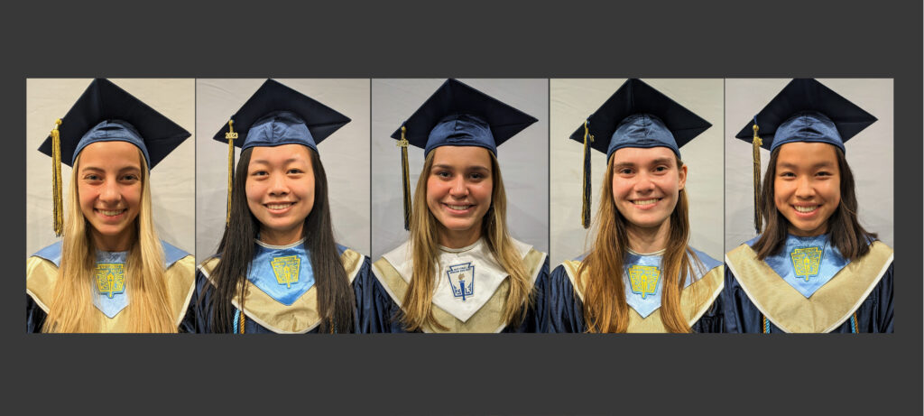 Photos of Abigail Ames, Nicole Chen, Isabelle Kligge, Jenna DeVinney and Anne Bibus.